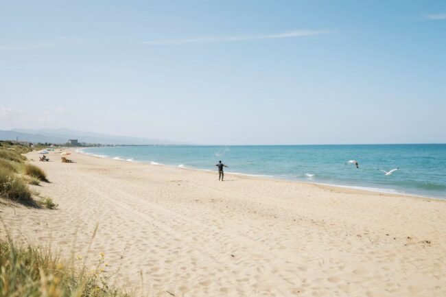 Velika Plaža long sandy beach near Ulcinj on the south coast of Montenegro